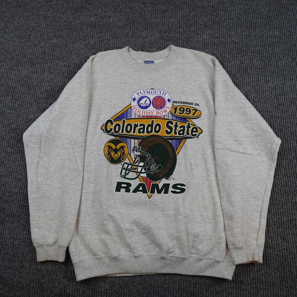 Vintage Colorado State Rams Sweatshirt Mens Large Gray 1997 Holiday Bowl Gildan